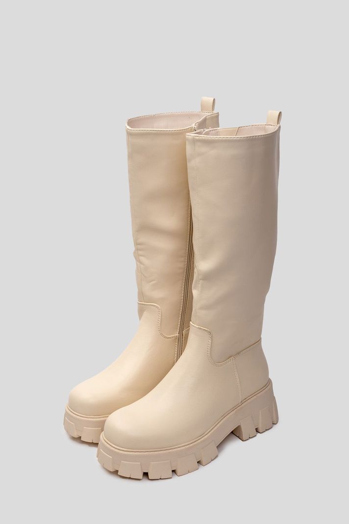 Bota Larga Mujer Blanco Siggy Chinitown-1