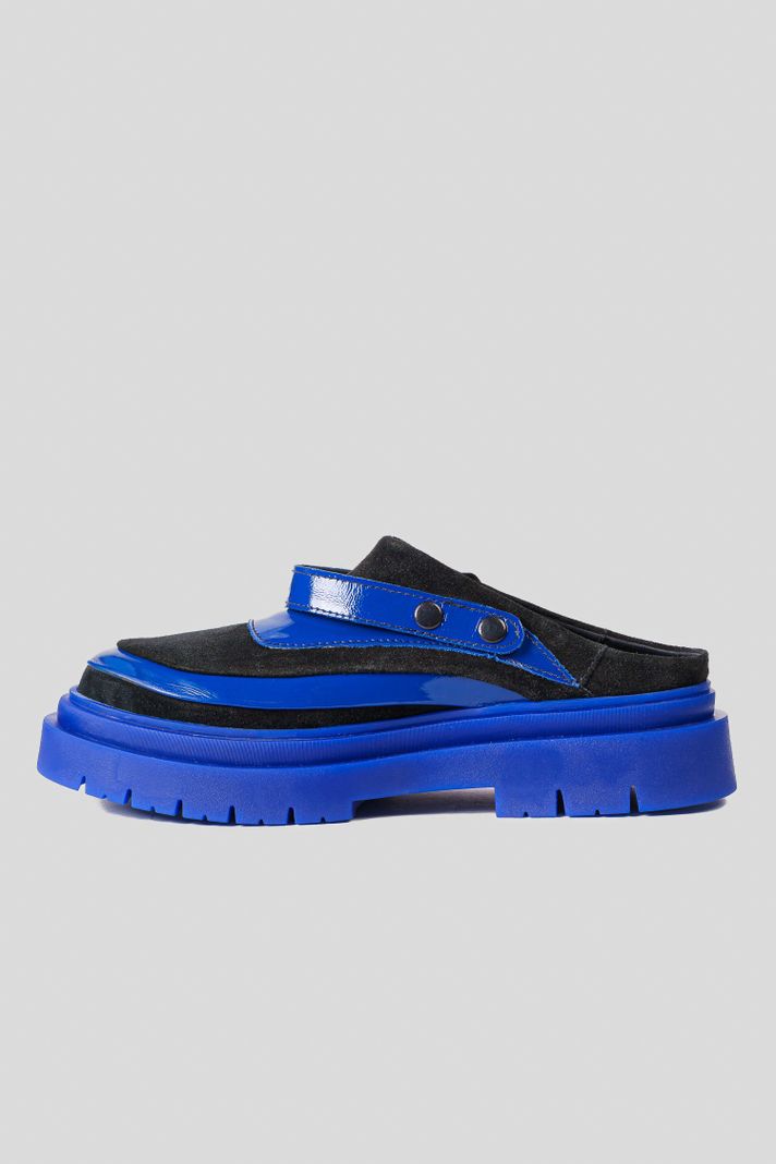 Zapato Cuero Mule Adriático Azul Negro Landazuri-1