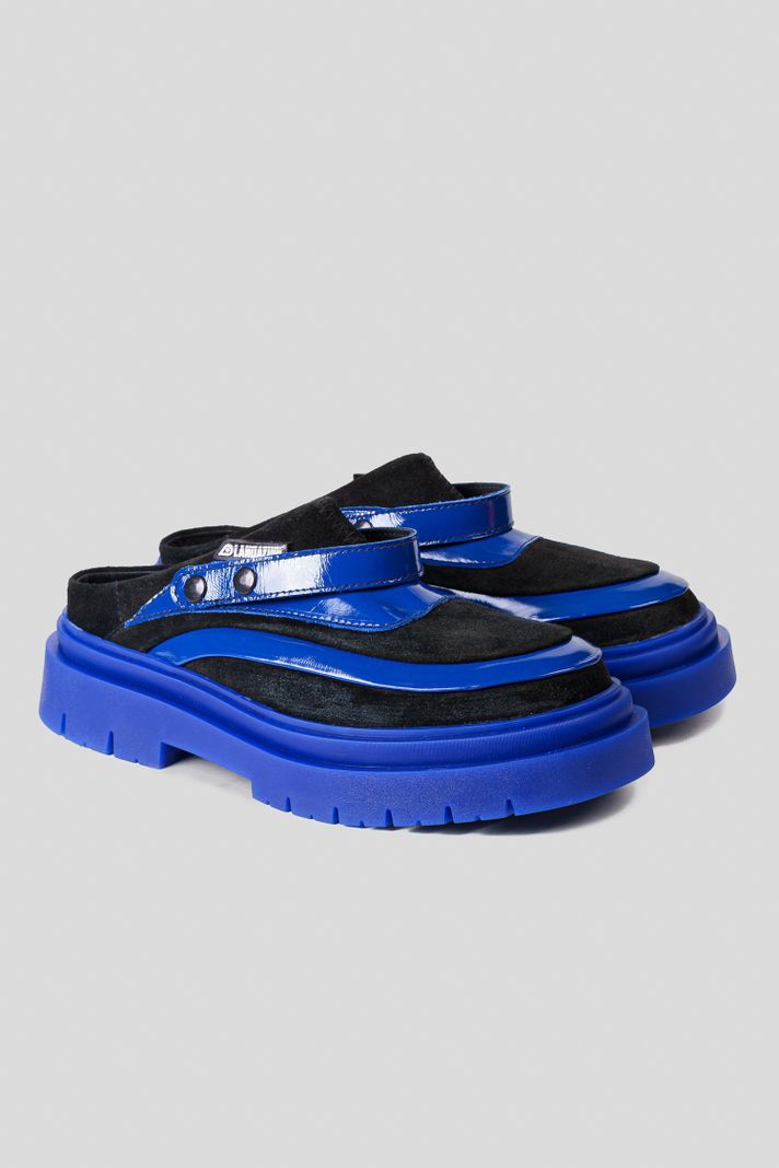 Zapato Cuero Mule Adriático Azul Negro Landazuri-2