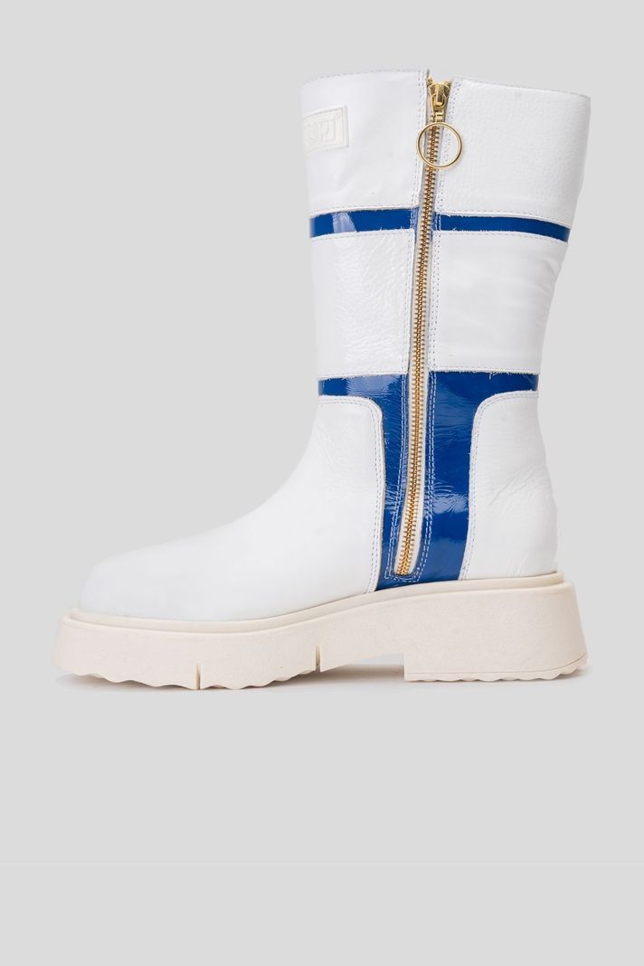 Bota Cuero Rea Blanco Azul Landazuri-1