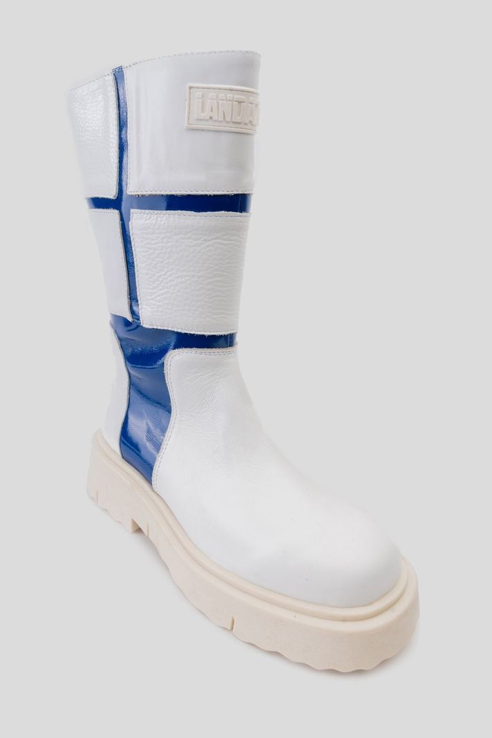 Bota Cuero Rea Blanco Azul Landazuri-2