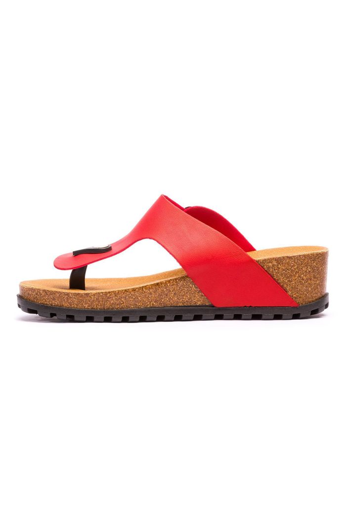 Sandalia Mujer Rojo Razo Chancleta-1