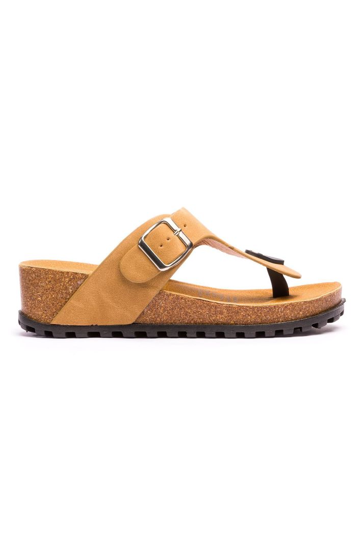 Sandalia Mujer Beige Razo Chancleta-0