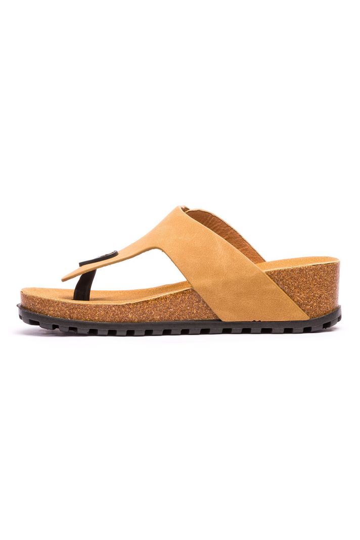 Sandalia Mujer Beige Razo Chancleta-1