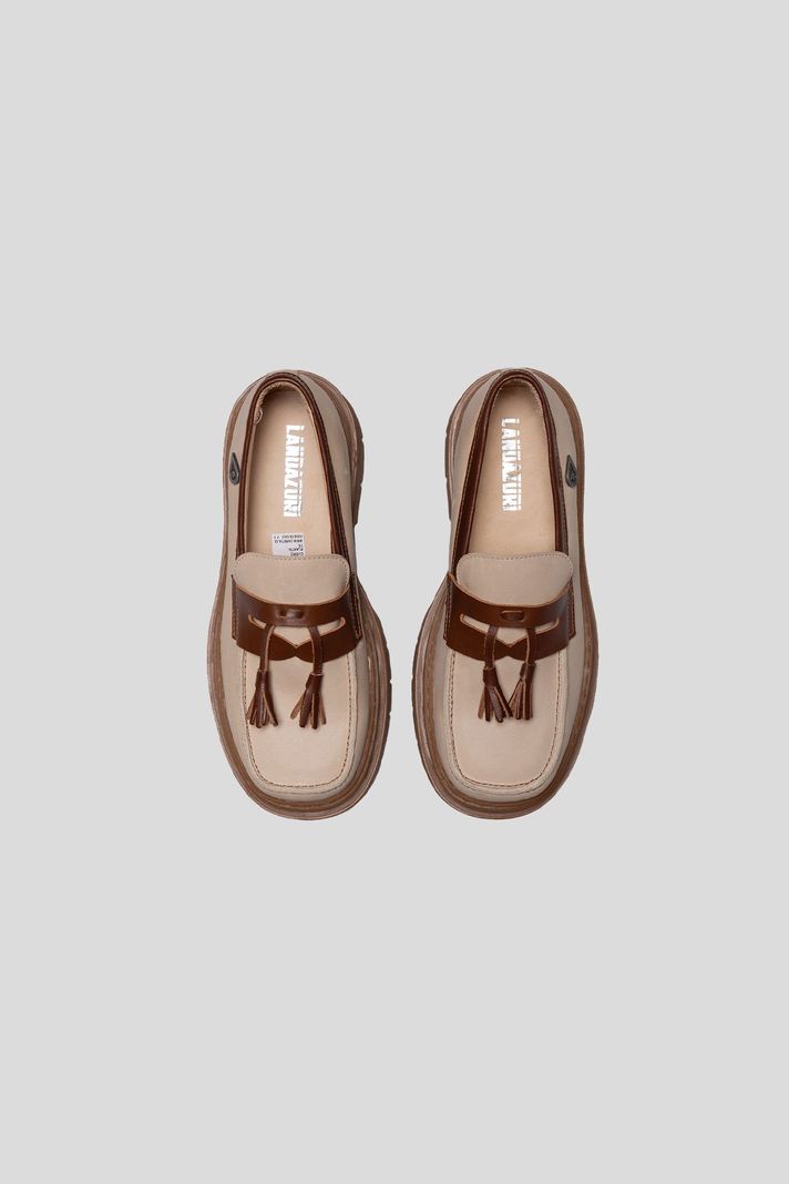 Mocasín Cuero Mediterráneo Beige Landazuri-1