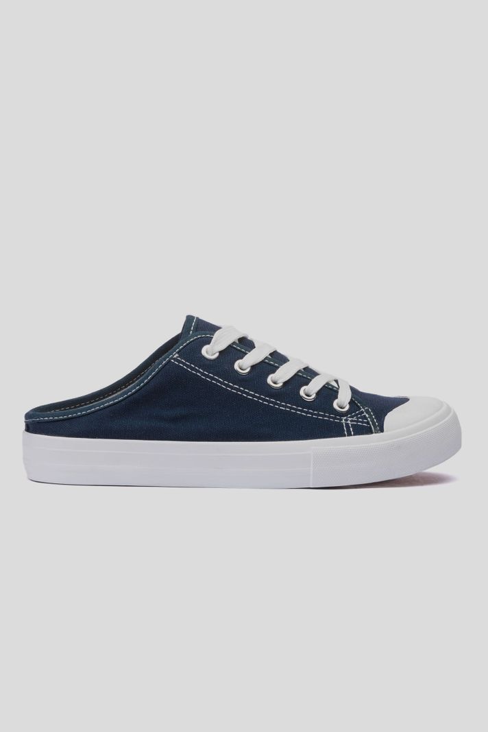 Zapatilla Mujer Azul Mule Chancleta-0