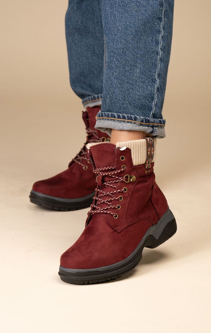 Bota Casual Mujer Rojo Dunixe Chinitown-4
