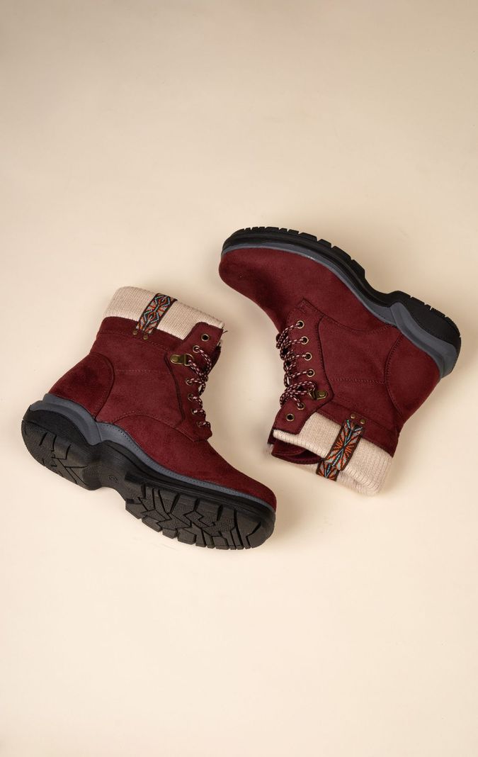 Bota Casual Mujer Rojo Dunixe Chinitown-6