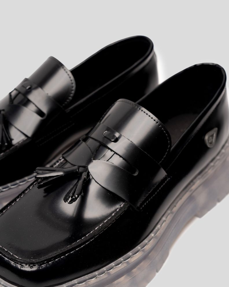 Mocasín Cuero Mediterráneo Negro Cristal Landazuri-6