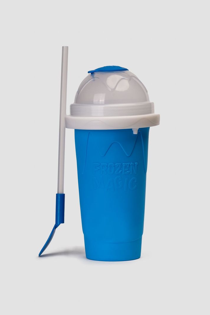 Vaso Para Granizado Con Cuchara y Bombilla Celeste Chinitown-0