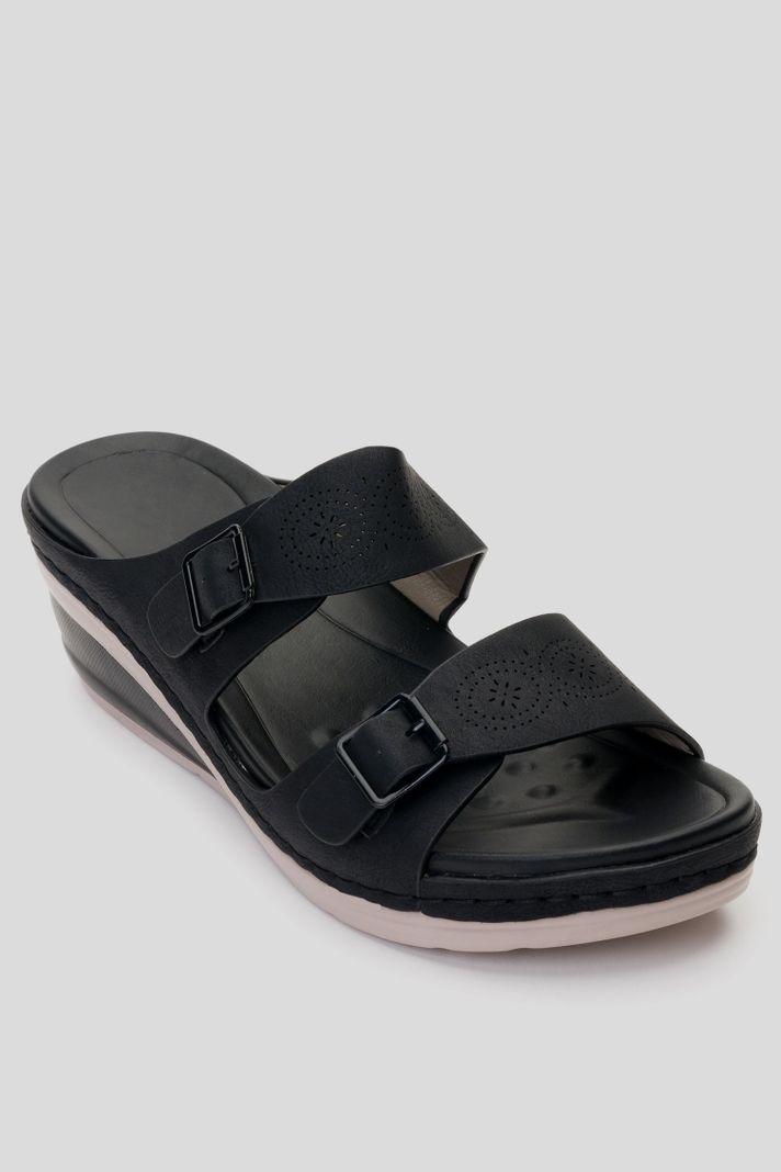 Sandalia Mujer Negro Palma Chancleta-2