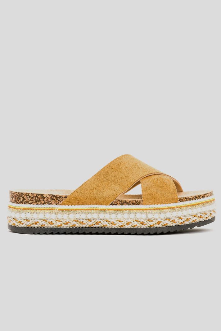 Sandalia Mujer Camel Ambar Chancleta-0