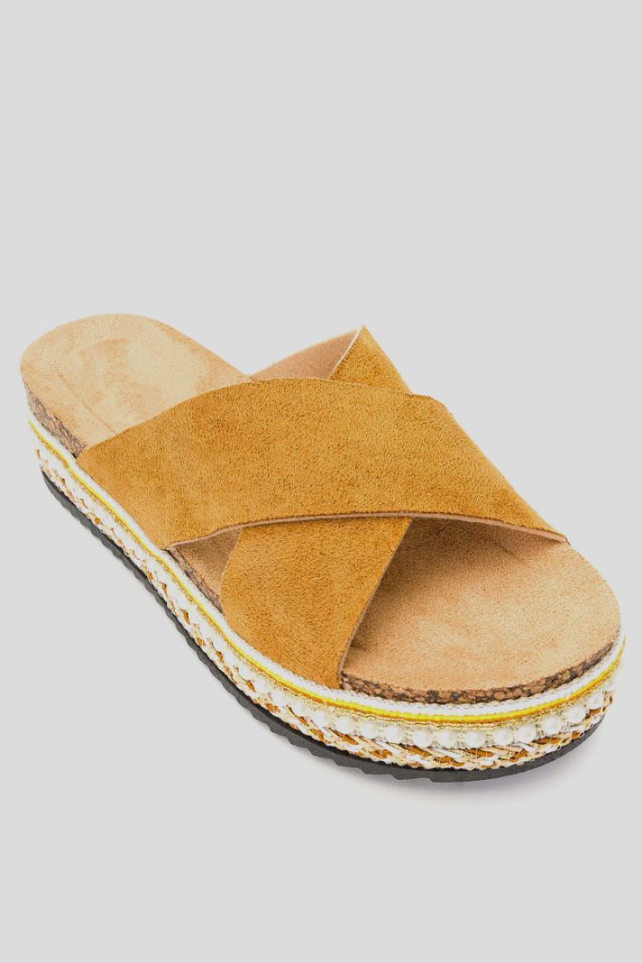 Sandalia Mujer Camel Ambar Chancleta-2