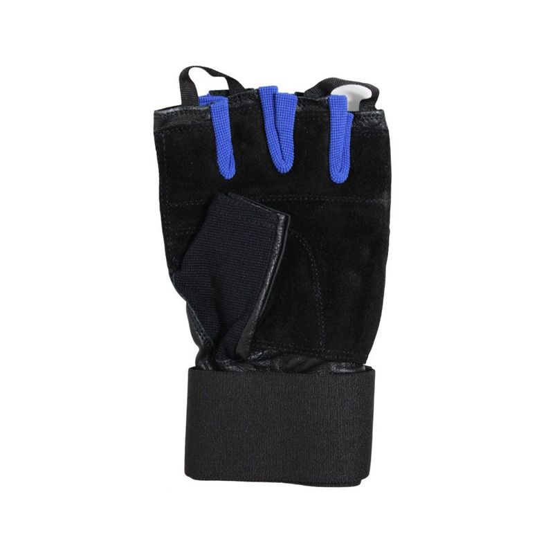 GUANTE DE PESAS CUERO MUUK NEGRO/AZUL-1