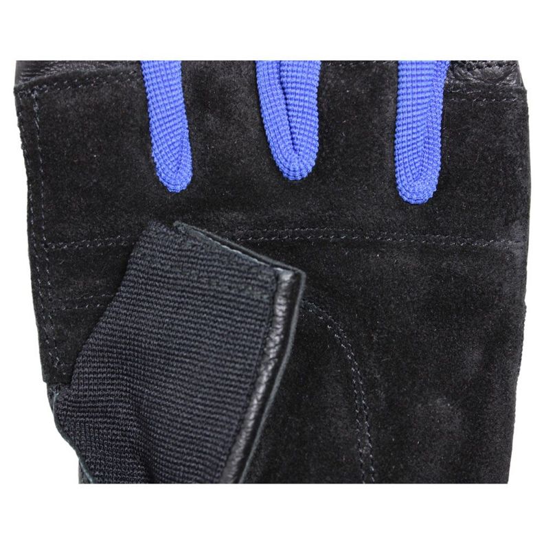 GUANTE DE PESAS CUERO MUUK NEGRO/AZUL-2