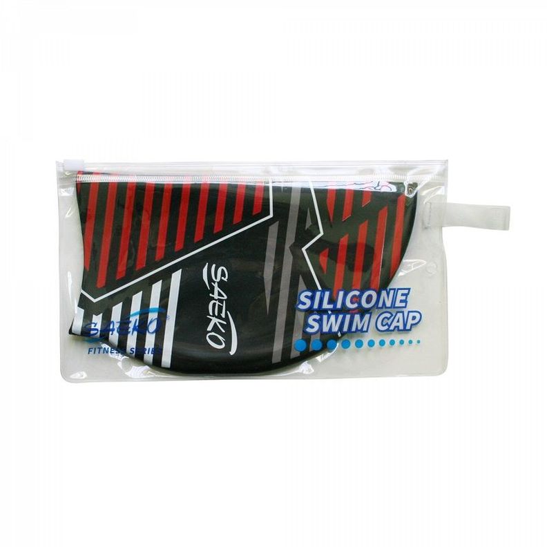 GORRA NATACION SILICONA SAEKO CSP8 STRAIGHT NEGRA-1