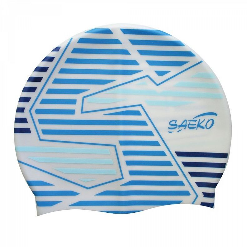 GORRA NATACION SILICONA SAEKO CSP8 STRAIGHT BLANCO-0
