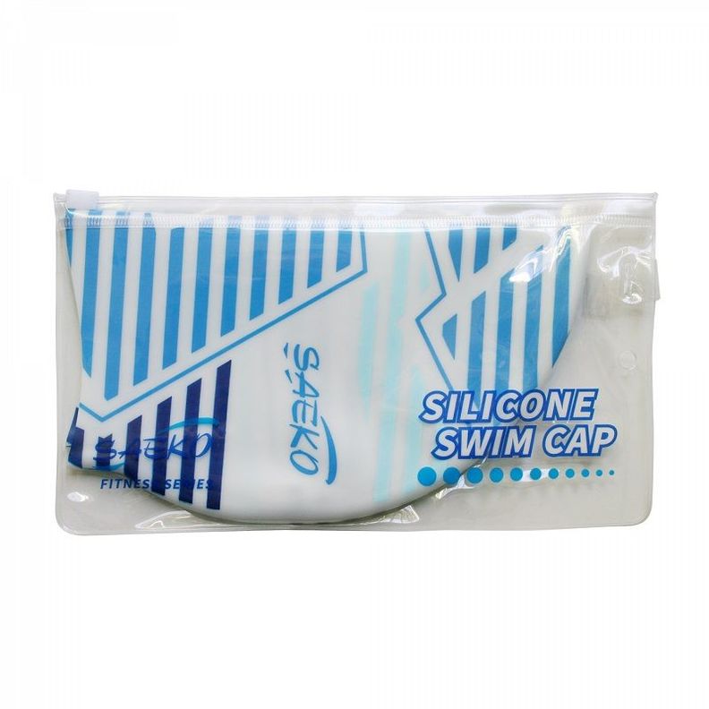 GORRA NATACION SILICONA SAEKO CSP8 STRAIGHT BLANCO-1