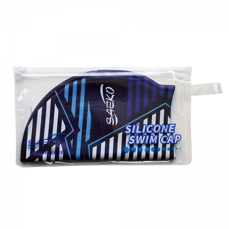 GORRA NATACION SILICONA SAEKO CSP8 STRAIGHT AZUL-1