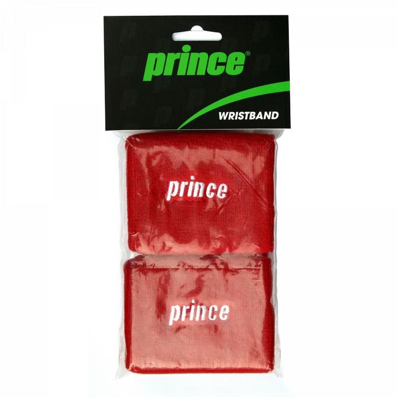 MUÑEQUERA PRINCE ROJA LOGO BLANCO PAR-0