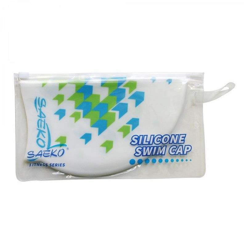 GORRA NATACION SILICONA SAEKO CSP7 ARROW BLANCO/VERDE-1