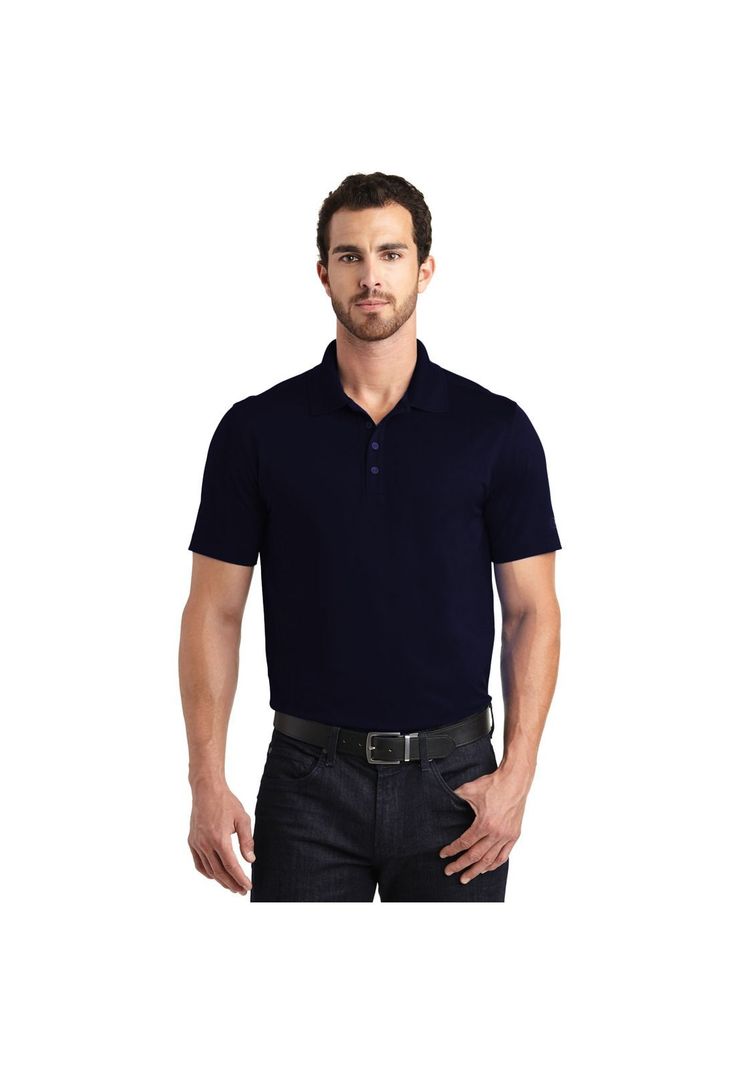 Polera Pique Lisa Manga Corta Color Azul Marino Sangiovanni-1