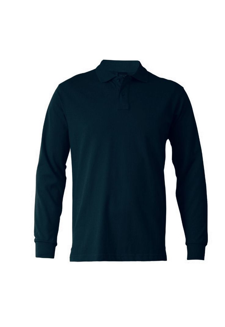 Polera Pique Lisa Manga Larga Color Azul Marino Sangiovanni-0