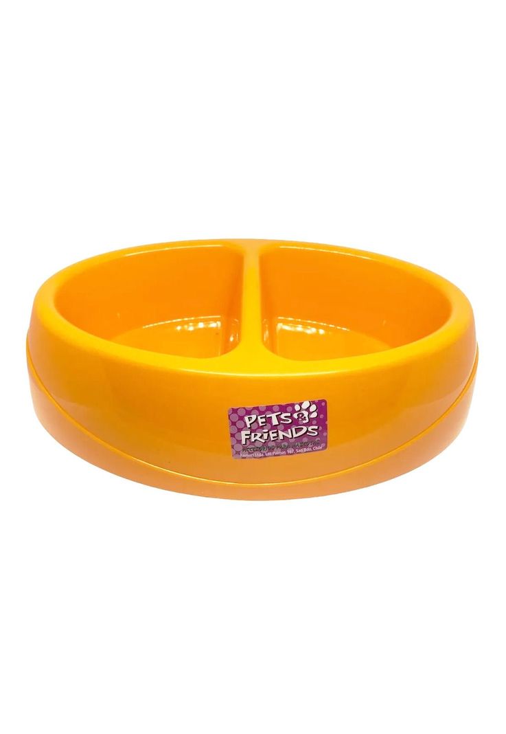 Plato Plastico Doble Para Mascotas Naranja 1 Lt Pets And Fr.-0