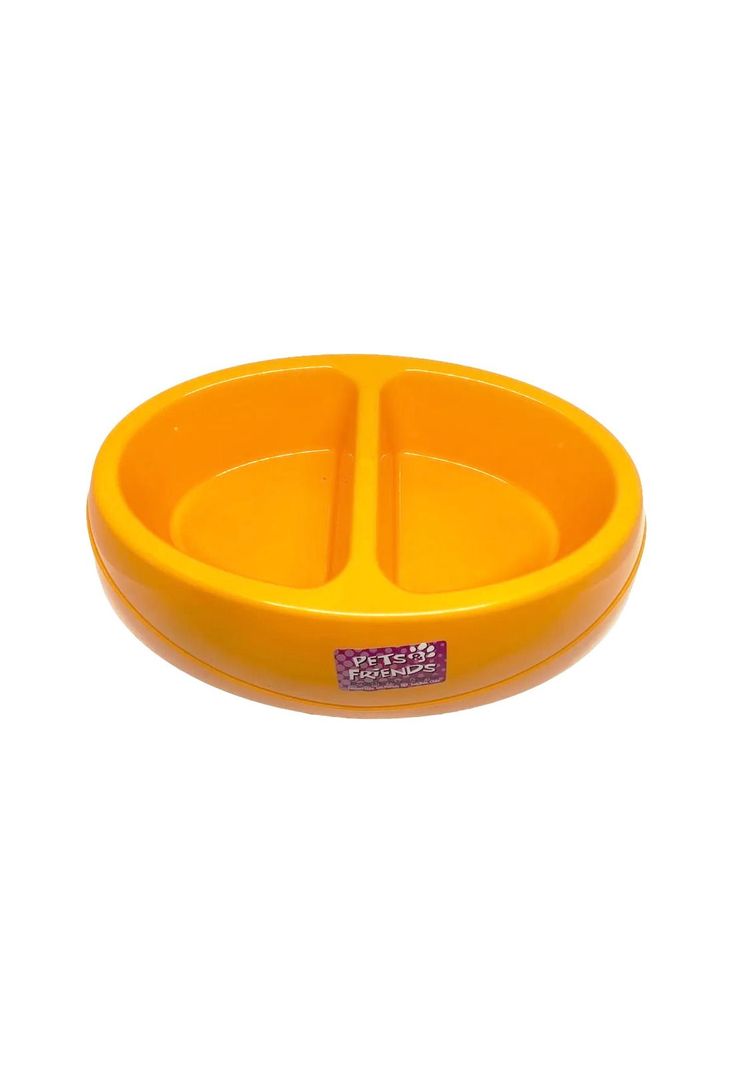 Plato Plastico Doble Para Mascotas Naranja 1 Lt Pets And Fr.-1