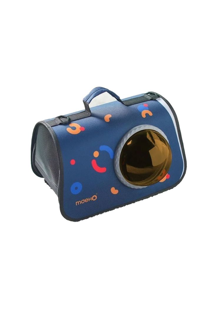 Bolso Transportador de Mascota Perro Gato con Cupula Azul-0