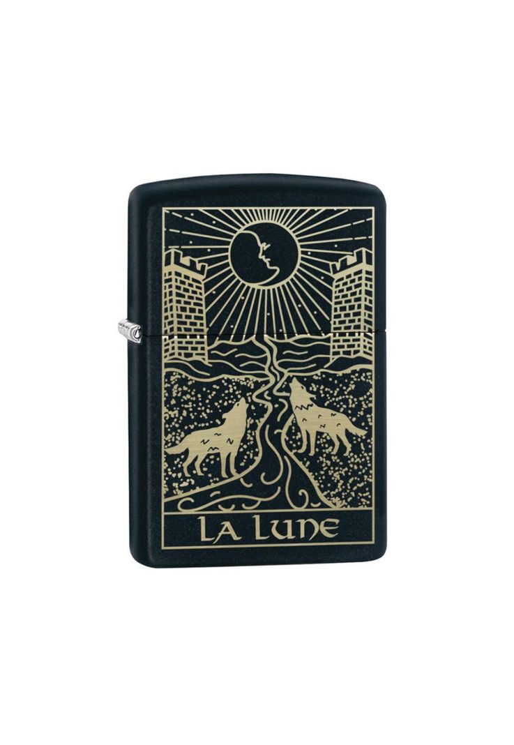 Encendedor Zippo Wolf Tarot Card Design Negro ZP218.MP402654 (Talle:Tamaño Único)-0