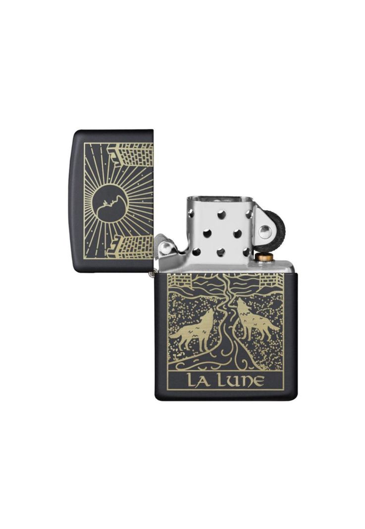 Encendedor Zippo Wolf Tarot Card Design Negro ZP218.MP402654 (Talle:Tamaño Único)-2