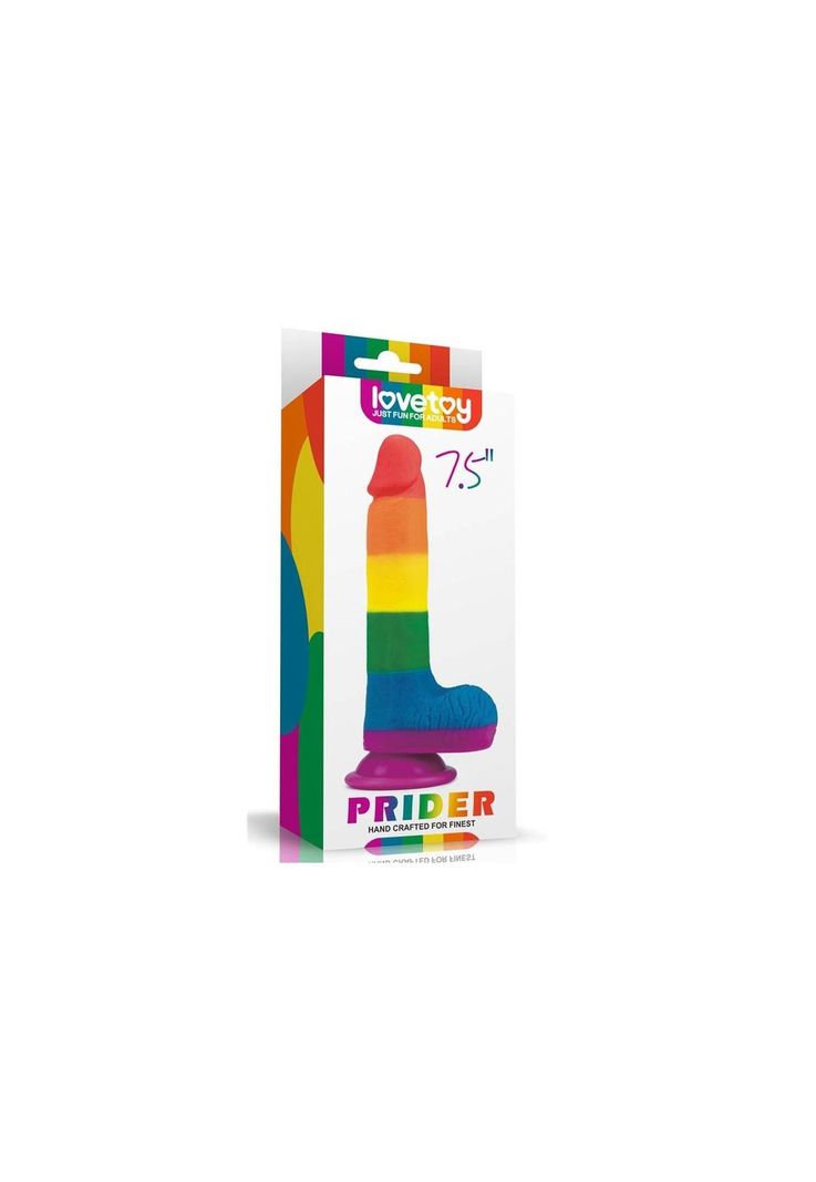 Dildo Con Ventosa Pegable Realista Pride Lgbt Arcoiris 19 Cm-0
