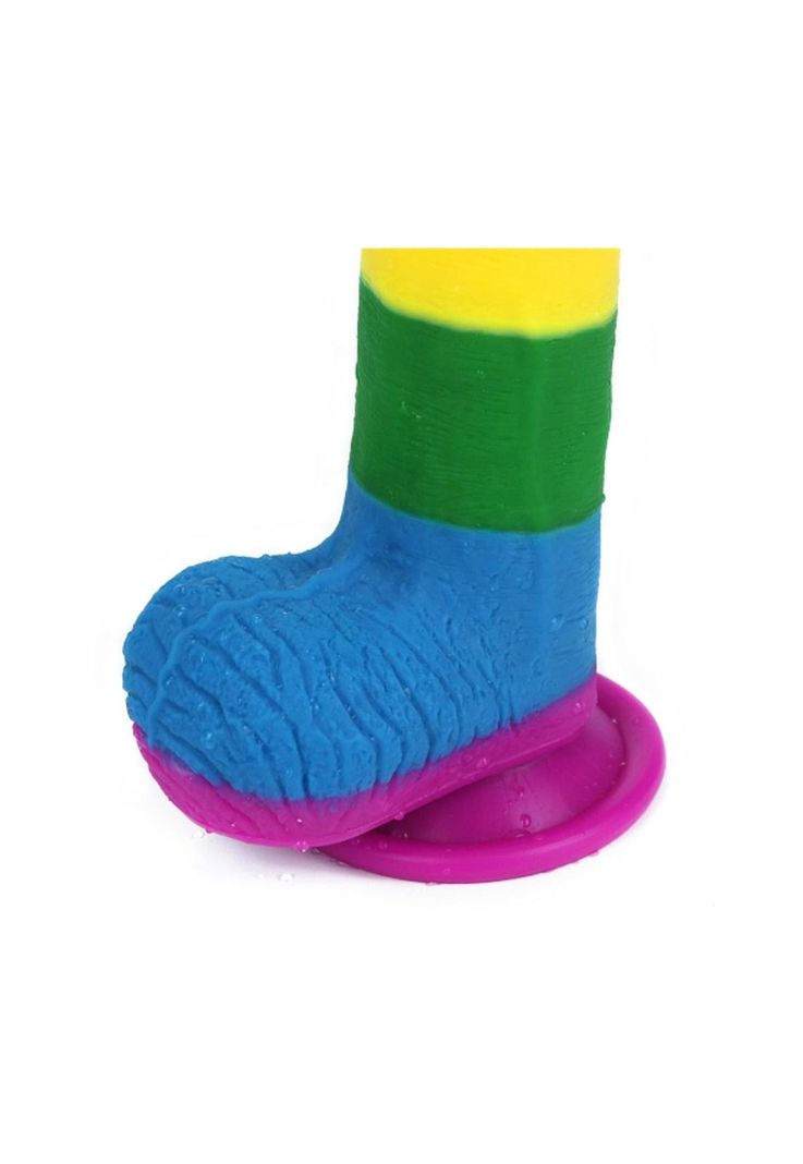 Dildo Con Ventosa Pegable Realista Pride Lgbt Arcoiris 19 Cm-5