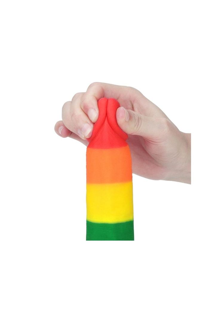 Dildo Con Ventosa Pegable Realista Pride Lgbt Arcoiris 19 Cm-6
