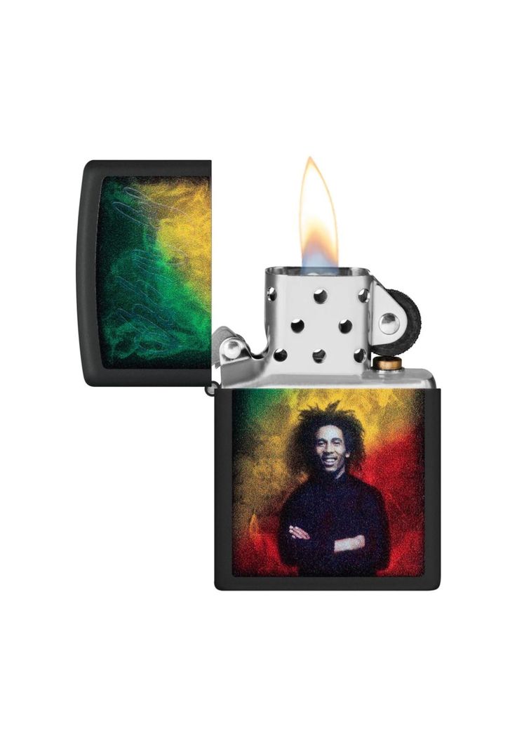 Encendedor Zippo Bob Marley Negro ZP48674 (Talle:Tamaño Único)-1