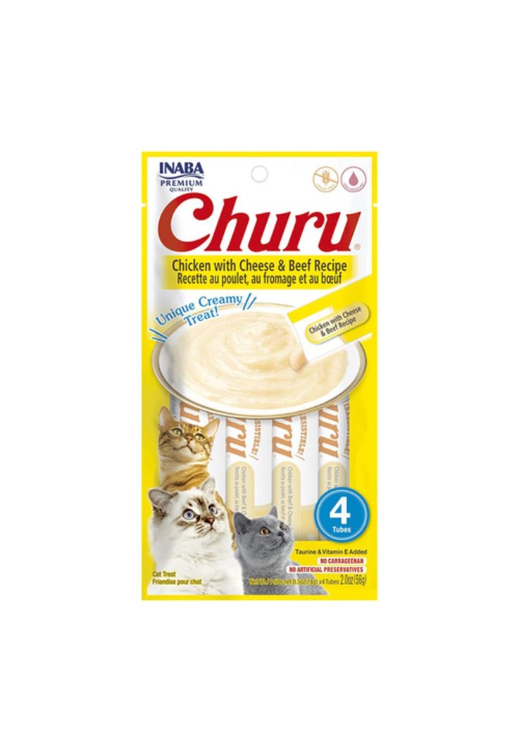 Churu Para Gato Pollo con Queso y Carne 4 Tubos de 14g-0