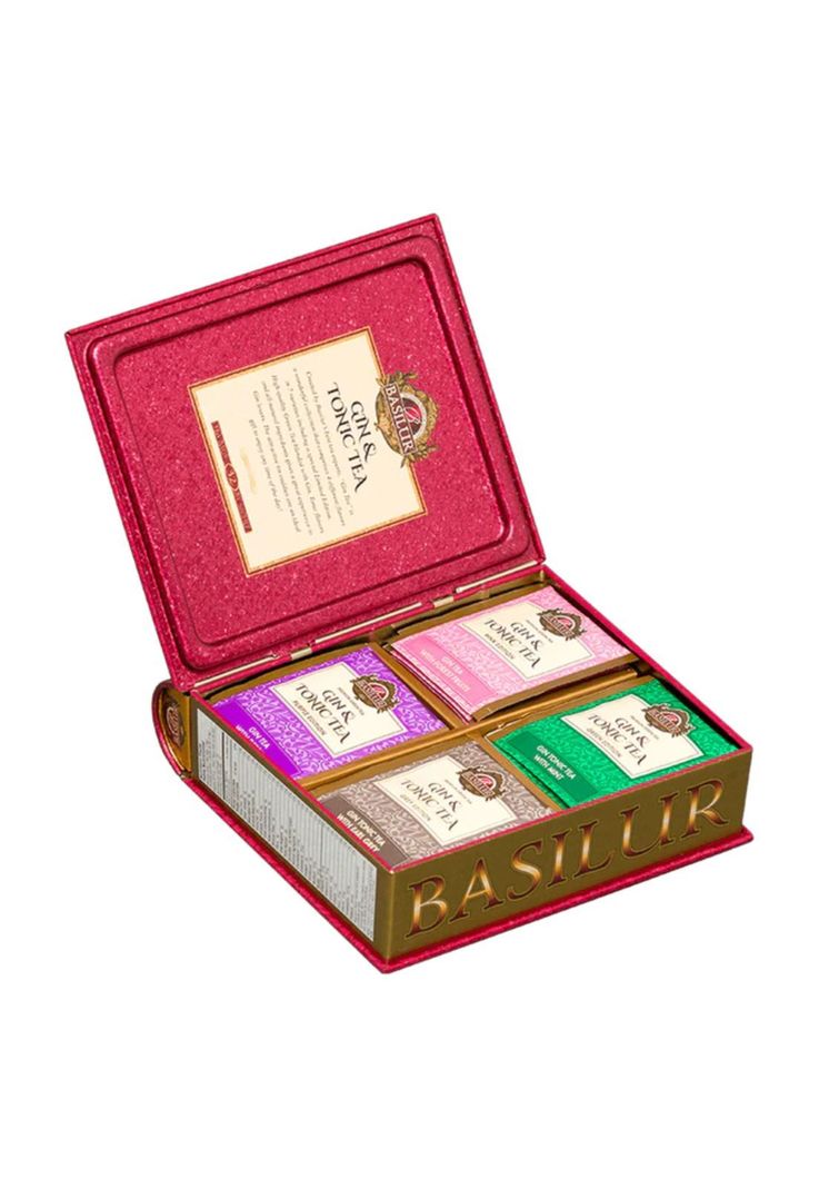Te Verde Negro Surtido Basilur Libro Gintonic Rojo 32 Bolsas-1