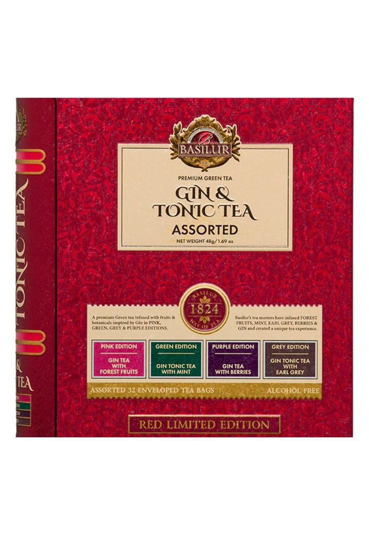 Te Verde Negro Surtido Basilur Libro Gintonic Rojo 32 Bolsas-2