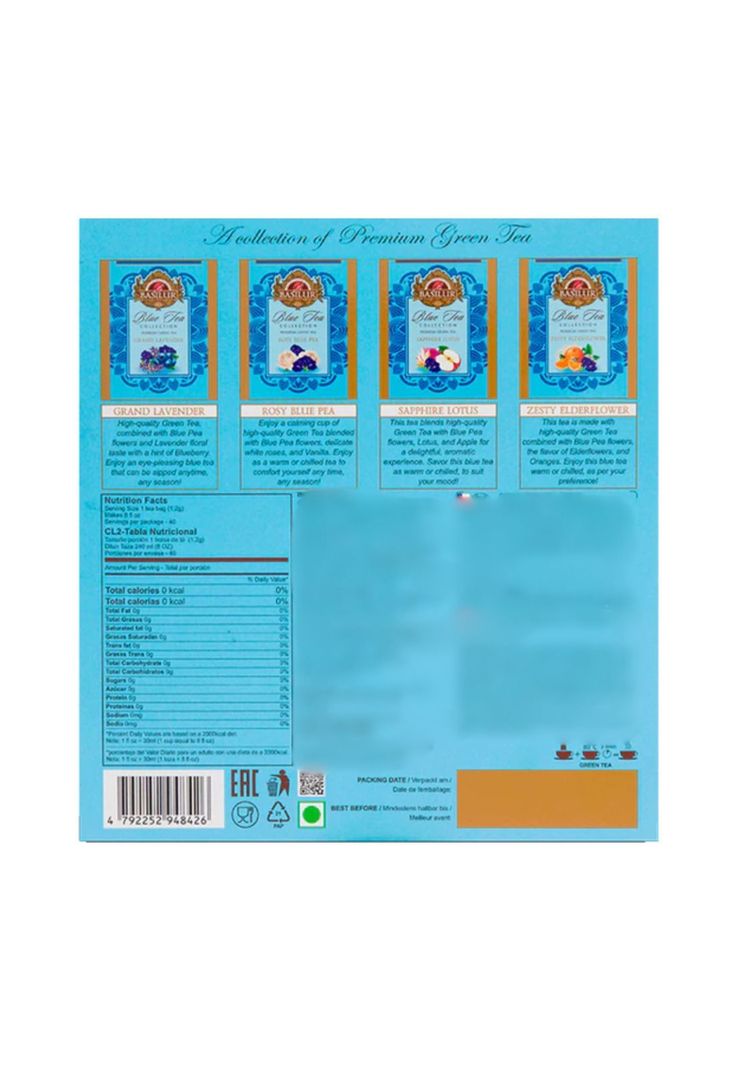 Te Verde Azul Blue Tea Basilur 40 bolsas-2