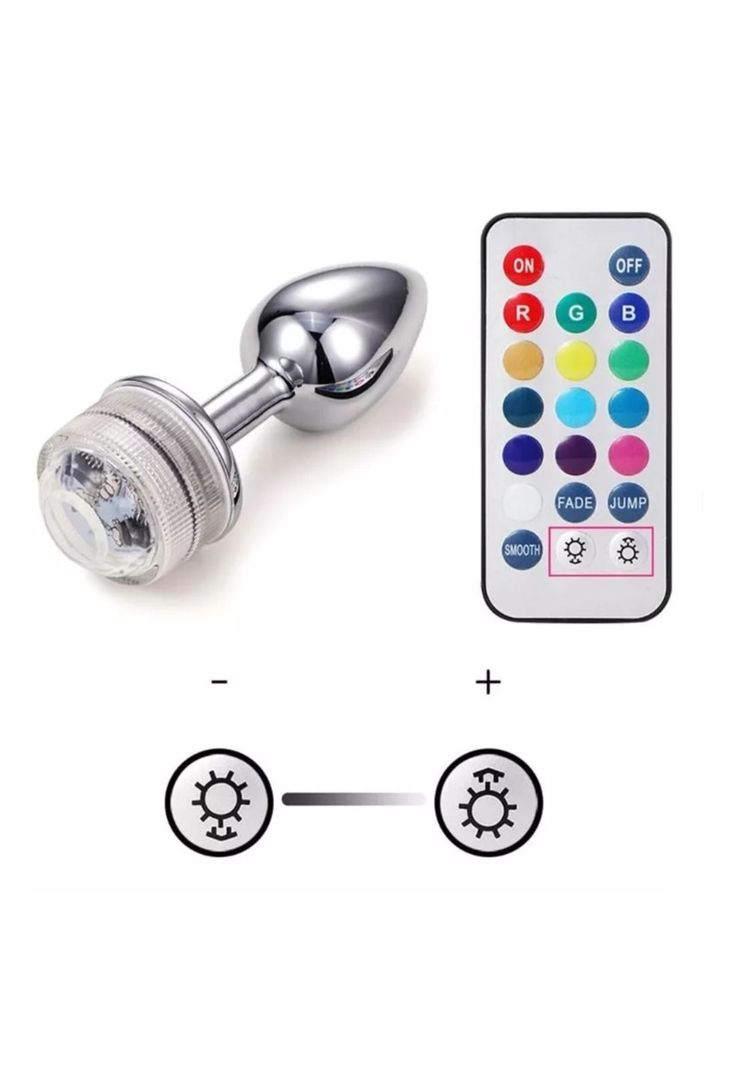 Plug Anal Dilatador Luz Led Control De Luces Talla M-1