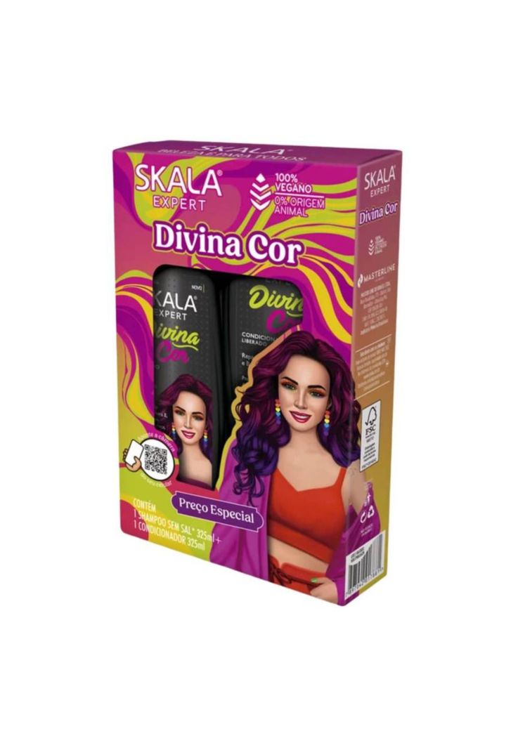 Kit Shampoo Acondicionador Divina Cor Skala 325ml c/u-0