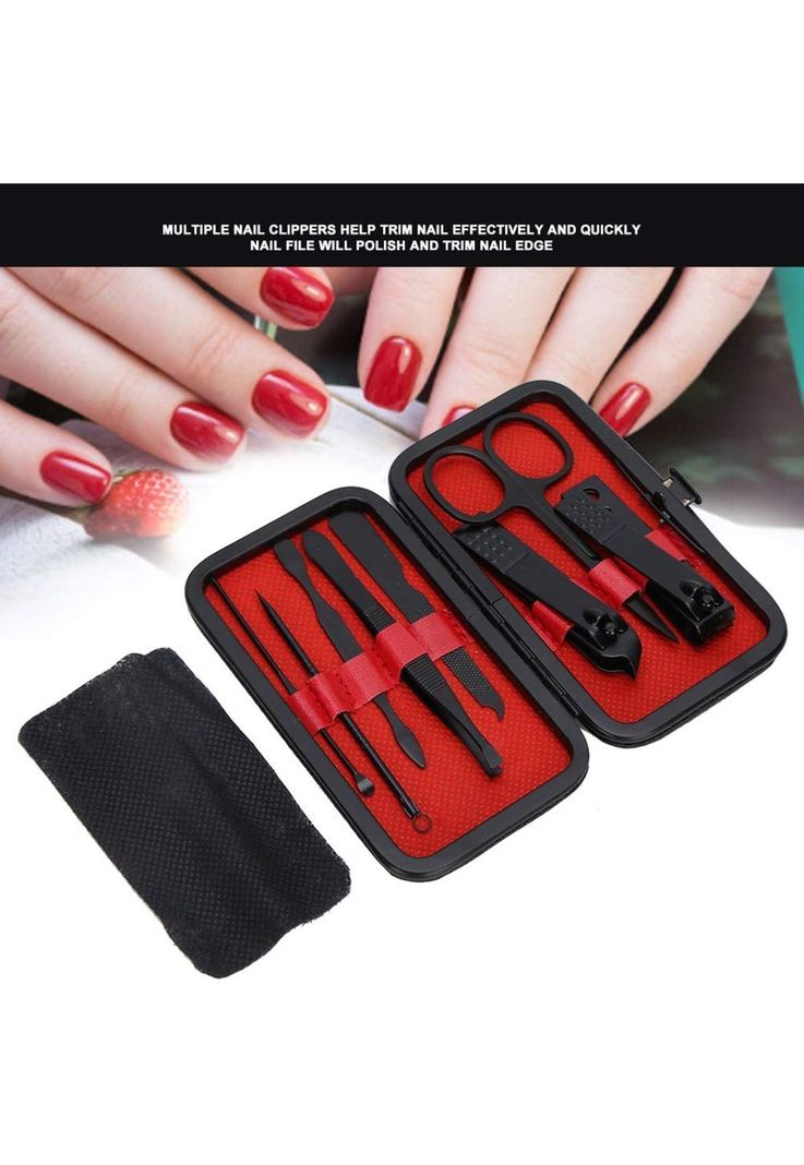 Pack 3 Sets Manicure Y Pedicure 8 Piezas Color Negro-3