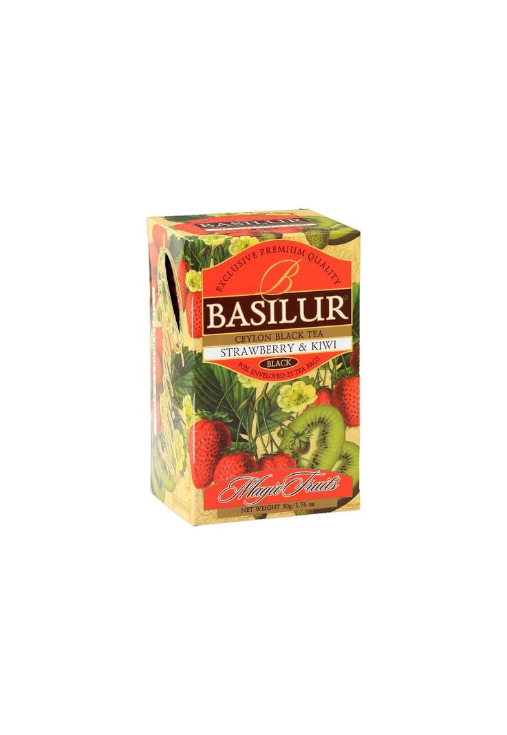 Te Negro Basilur Frutilla Kiwi Caja 25 bolsas-0