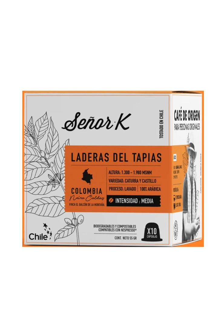 Cápsulas Nespresso Colombia Laderas Tapias X10 Cafe Señor K-0