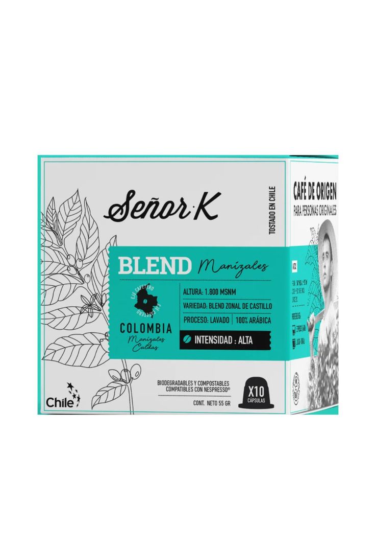 Cápsulas Nespresso BLEND Manizales X10 café Señor K-0