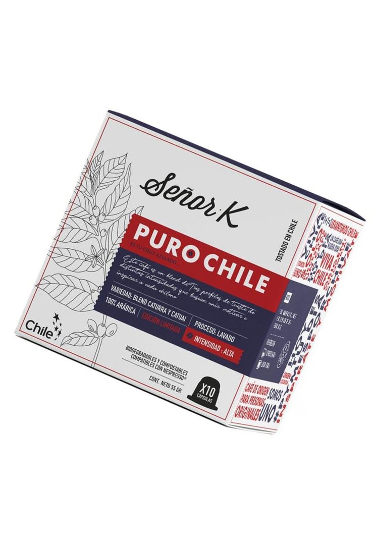 Capsulas Nespresso Blend Puro Chile x10 Cafe Señor K-1