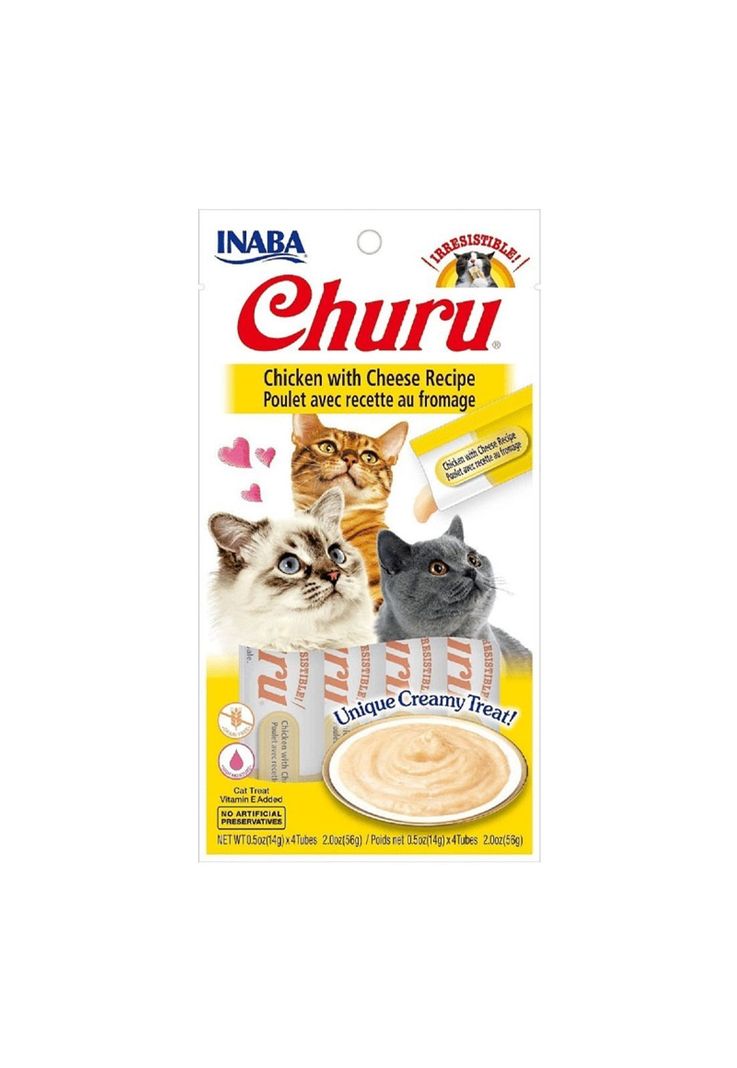Churu Para Gato Pollo y Queso 4 Tubos de 14g-0
