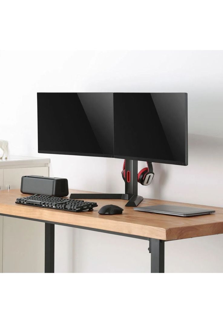 Soporte Doble Monitor TV con Base 17" A 27" Macrotel-6