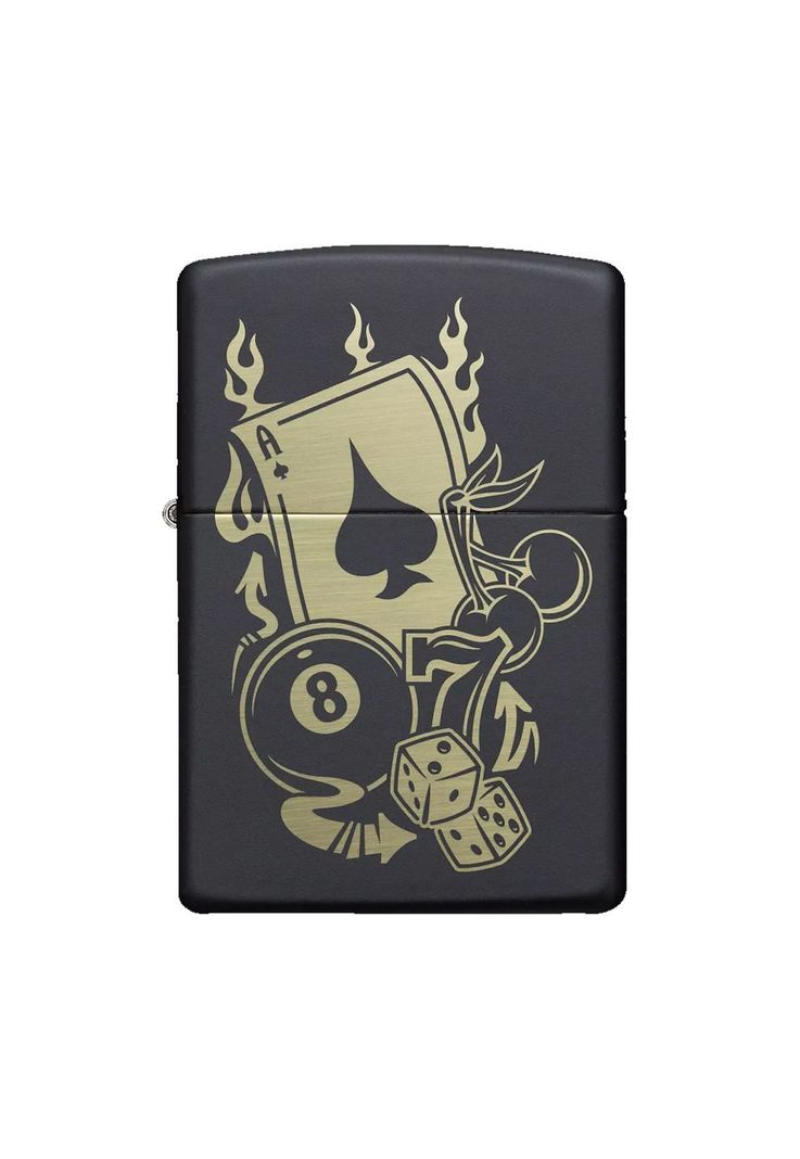Encendedor Zippo Gambling Design Negro ZP49257 (Talle:Tamaño Único)-0